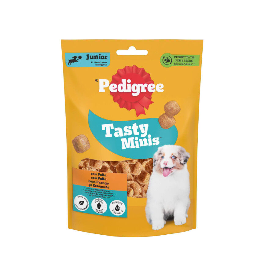 125 g Pedigree Tasty Minis Premios Sabor Pollo para Perros Cachorros, , large Imagen numero 1