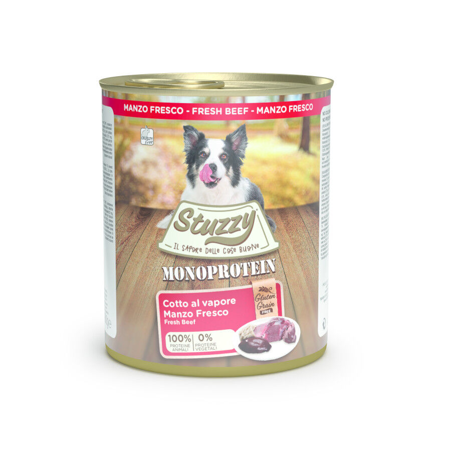 Stuzzy Monoprotein Buey lata para perros