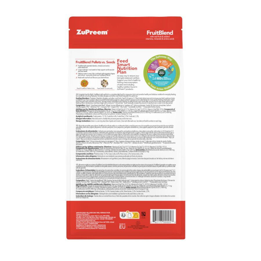 ZuPreem FruitBlend Small pienso para pájaros thumbnail