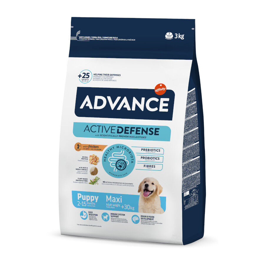 Advance Active Defense Maxi Puppy Pollo y Arroz pienso para perros