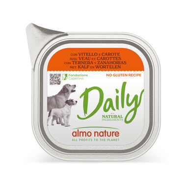 Almo Nature Daily Grain Free Ternera y Zanahorias tarrina para perros