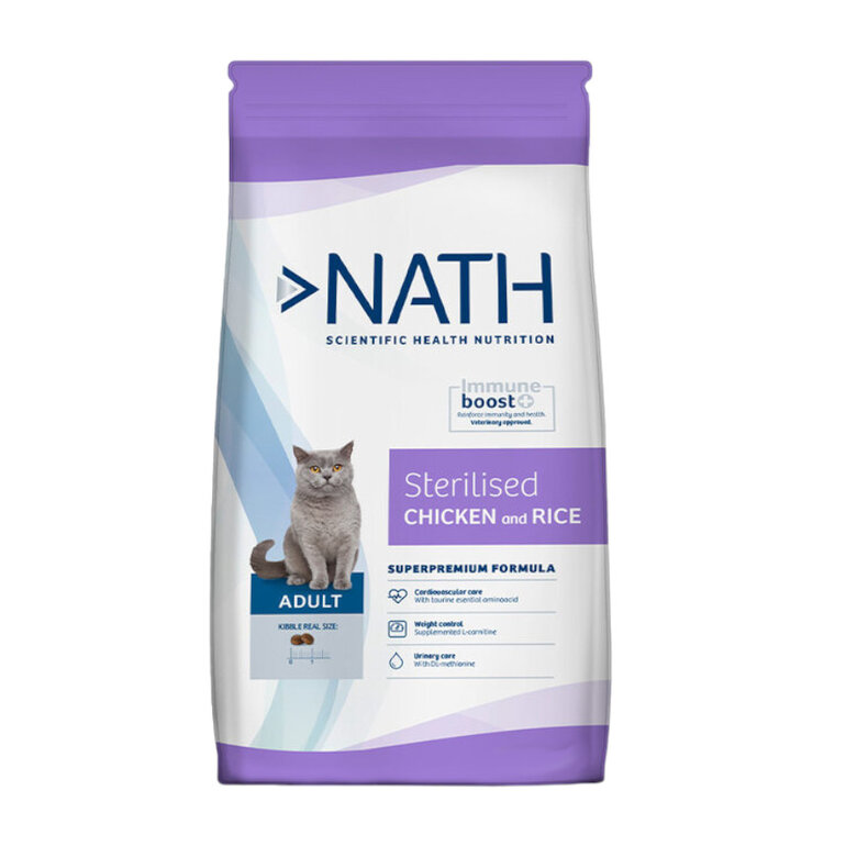 10 kg Nath Adult Sterilised Pollo y Arroz pienso para gatos,  Imagen numero 1 10 kg Nath Adult Sterilised Pollo y Arroz pienso para gatos, , large Imagen numero 1