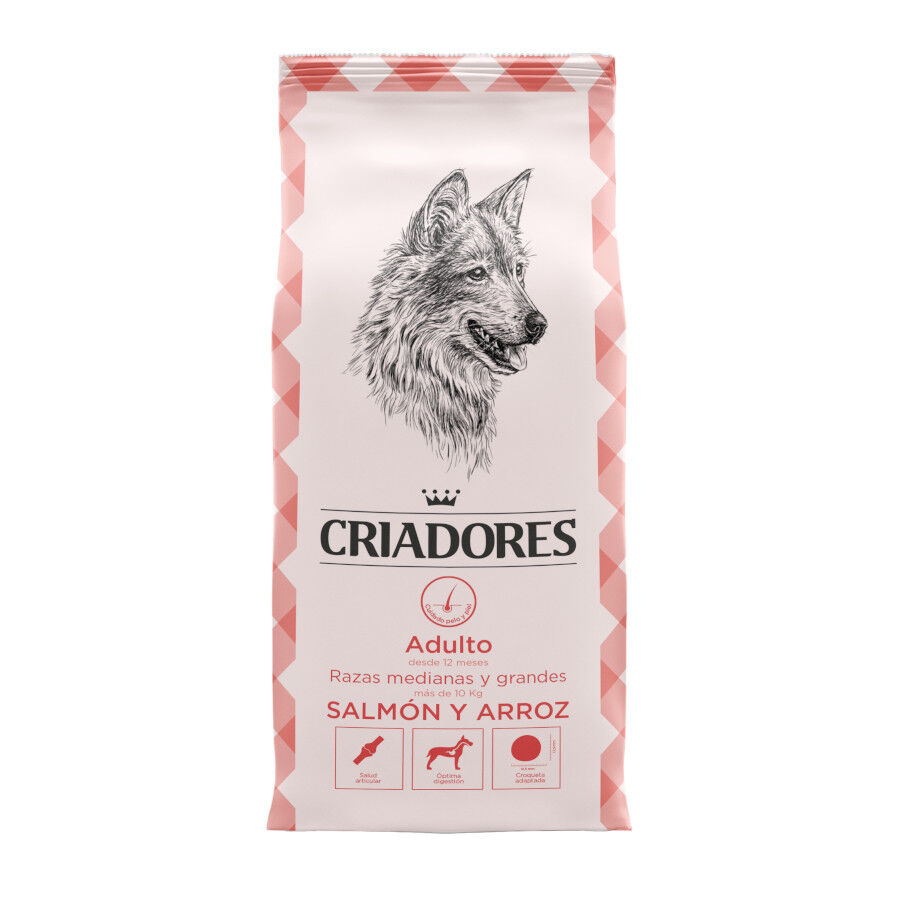 Criadores Adulto Salmón y Arroz pienso para perros de razas medianas y grandes thumbnail