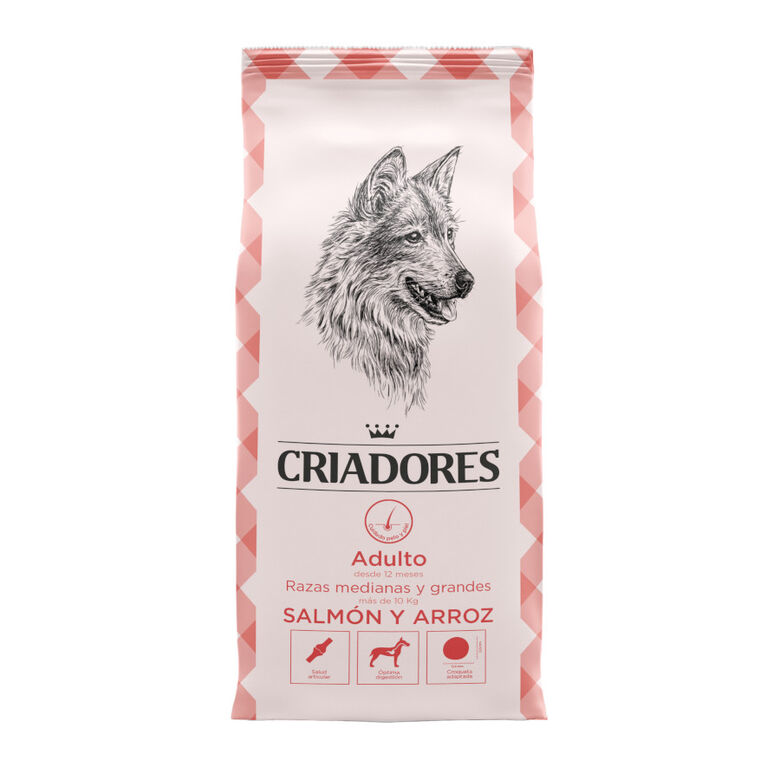 Criadores Adulto Salmón y Arroz pienso para perros de razas medianas y grandes thumbnail