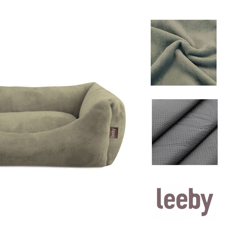 Leeby Cuna Desenfundable de Terciopelo Verde para perros thumbnail