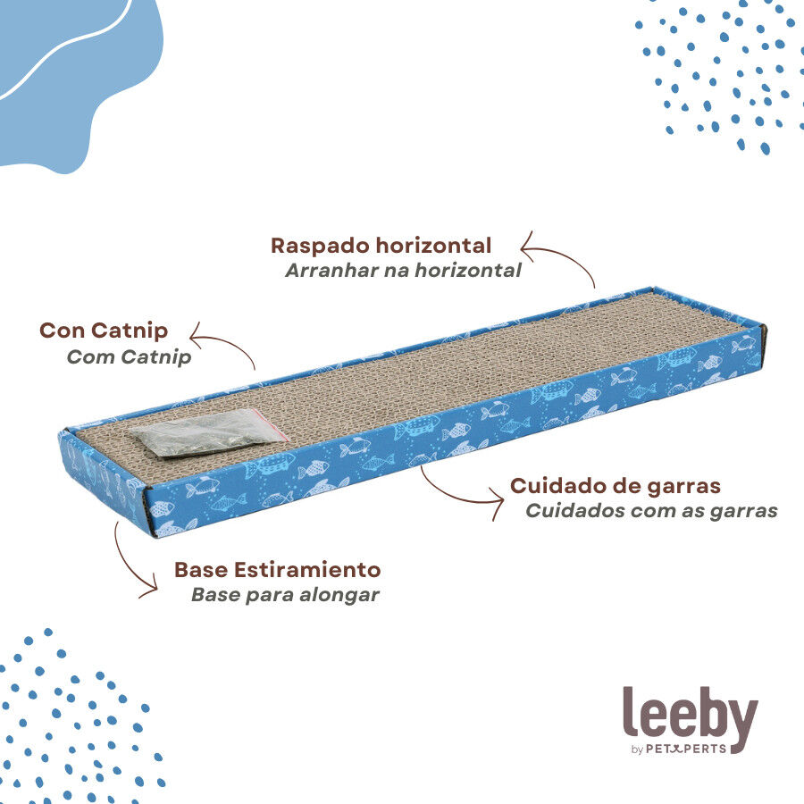 Leeby Fitz tabla rascador de cartón azul para gatos thumbnail