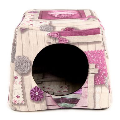 TK-Pet Doble Cama Cubo Rosa para gatos 