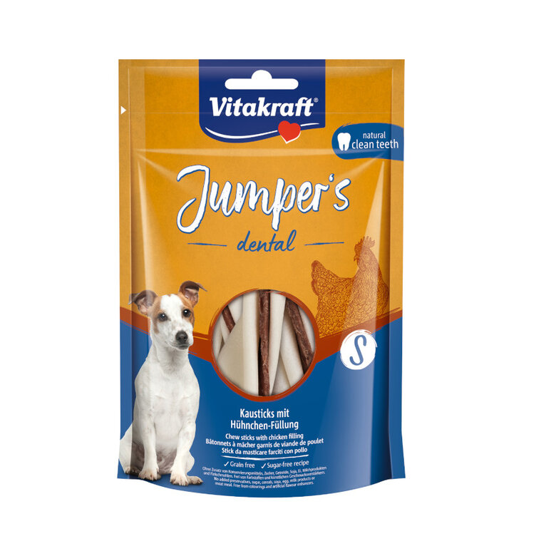 150 g Vitakraft Jumper’s Dental Pollo Snack para perros medianos,  Imagen numero 1 150 g Vitakraft Jumper’s Dental Pollo Snack para perros medianos, , large Imagen numero 1