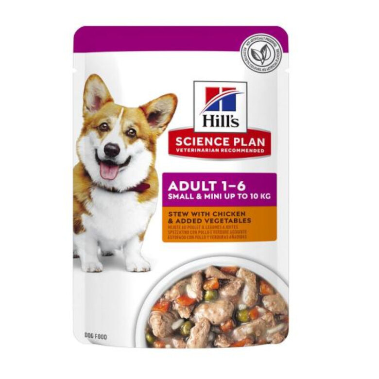 12 sobres x 80 g Hill's Science Plan Adult Small & Mini Estofado de Pollo Sobres para perros ¡Pack ahorro!,  Imagen numero 2 12 sobres x 80 g Hill's Science Plan Adult Small & Mini Estofado de Pollo Sobres para perros ¡Pack ahorro!, , large Imagen numero 2