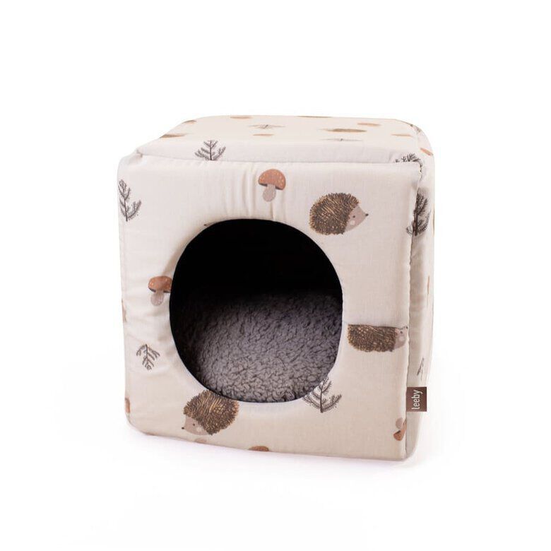 Leeby Cama Cueva Estampado de Erizos para gatos thumbnail