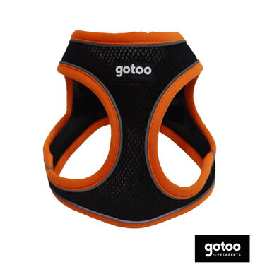 Gotoo Arnés ajustable de malla  naranja/negro para perros