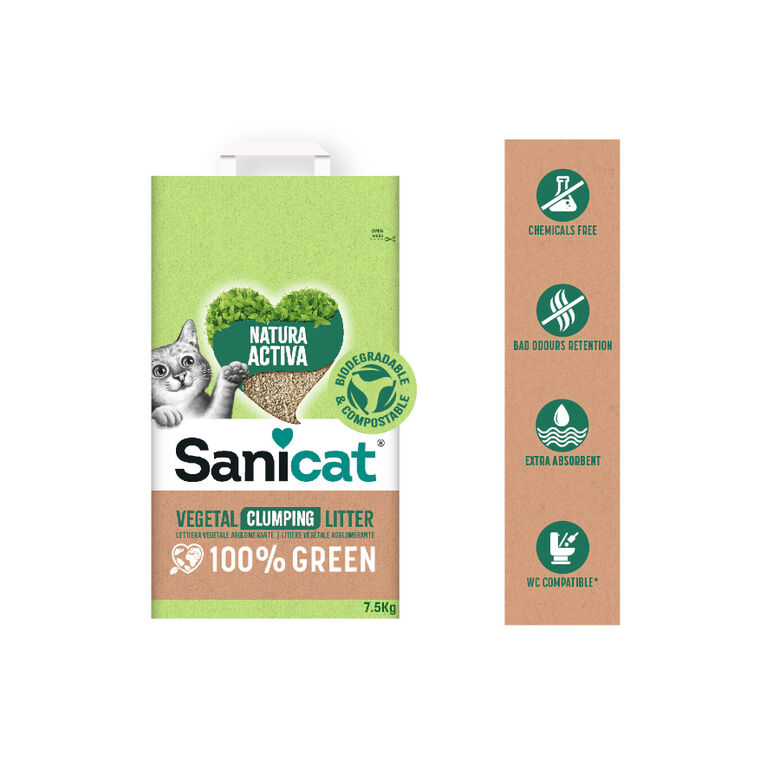 Sanicat Natura Activa 100% Green Arena Vegetal para gatos thumbnail
