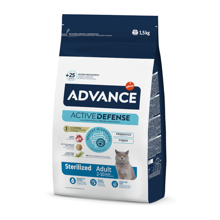 Advance Adult Sterilized Pavo y Cebada pienso para gatos