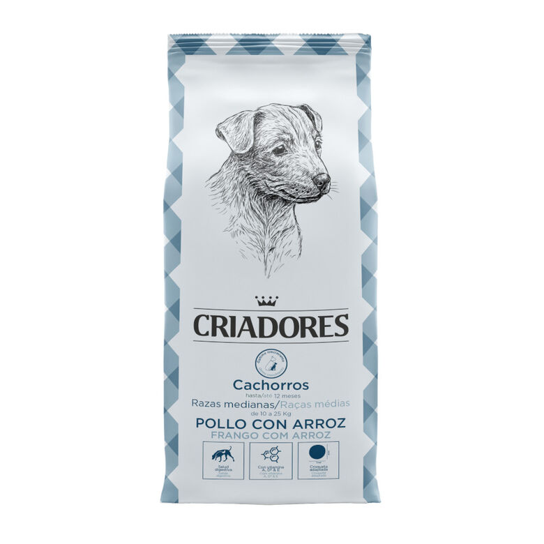 Criadores Pollo y Arroz pienso para cachorros de razas medianas thumbnail