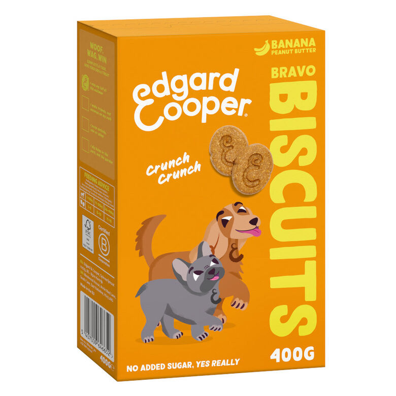 Edgard &amp; Cooper Galletas de Plátano y Mantequilla de Cacahuete snack para perros thumbnail