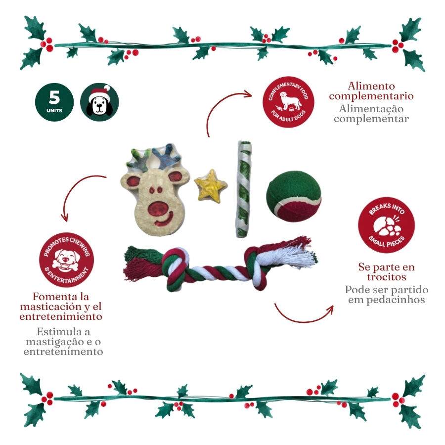 1 pack x 5 uds. Wonder Christmas Caja Snacks y Juguetes para perros, , large Imagen numero 4