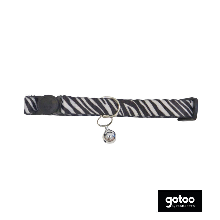 Gotoo Collar con cascabel de zebra para gatos thumbnail