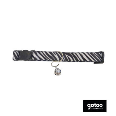 Gotoo Collar con cascabel de zebra para gatos