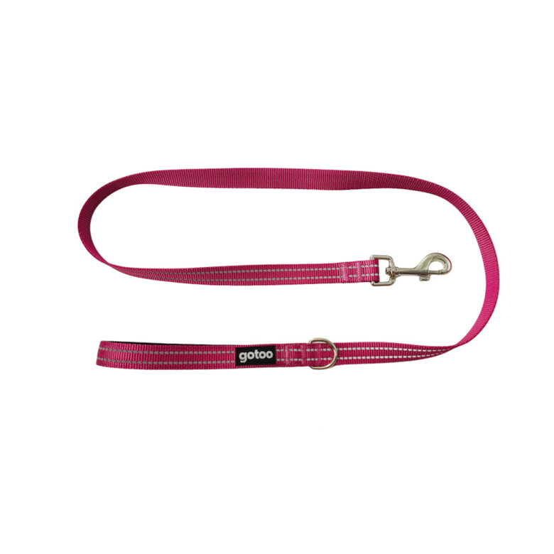 Gotoo Correa de nylon reflectante rosa para perros,  Imagen numero 1 Gotoo Correa de nylon reflectante rosa para perros, , large Imagen numero 1