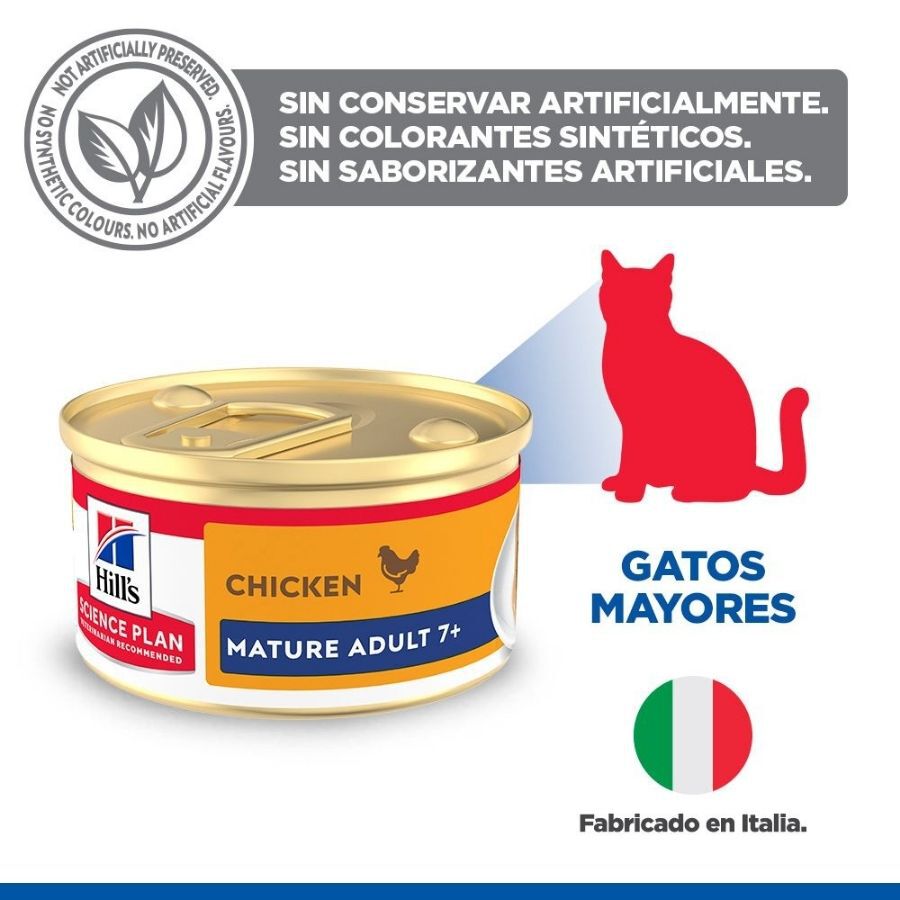 85 g Hill's Science Plan Mature Mousse de Pollo lata para gatos, , large Imagen numero 3