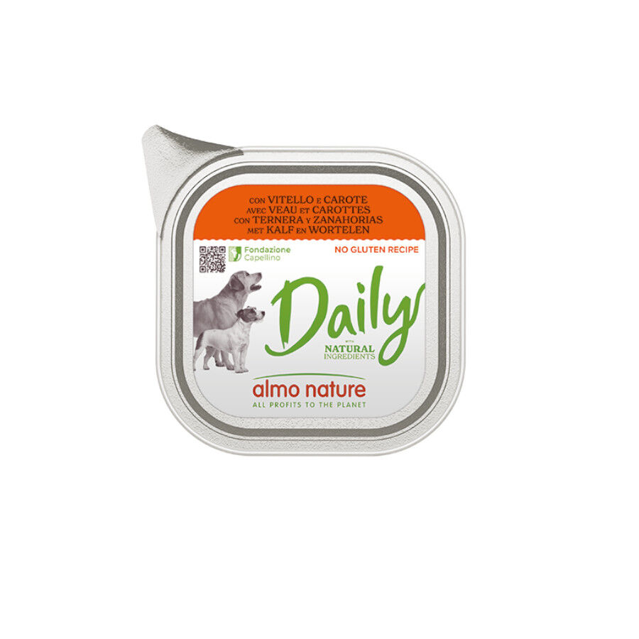 Almo Nature Daily Grain Free Ternera y Zanahorias tarrina para perros