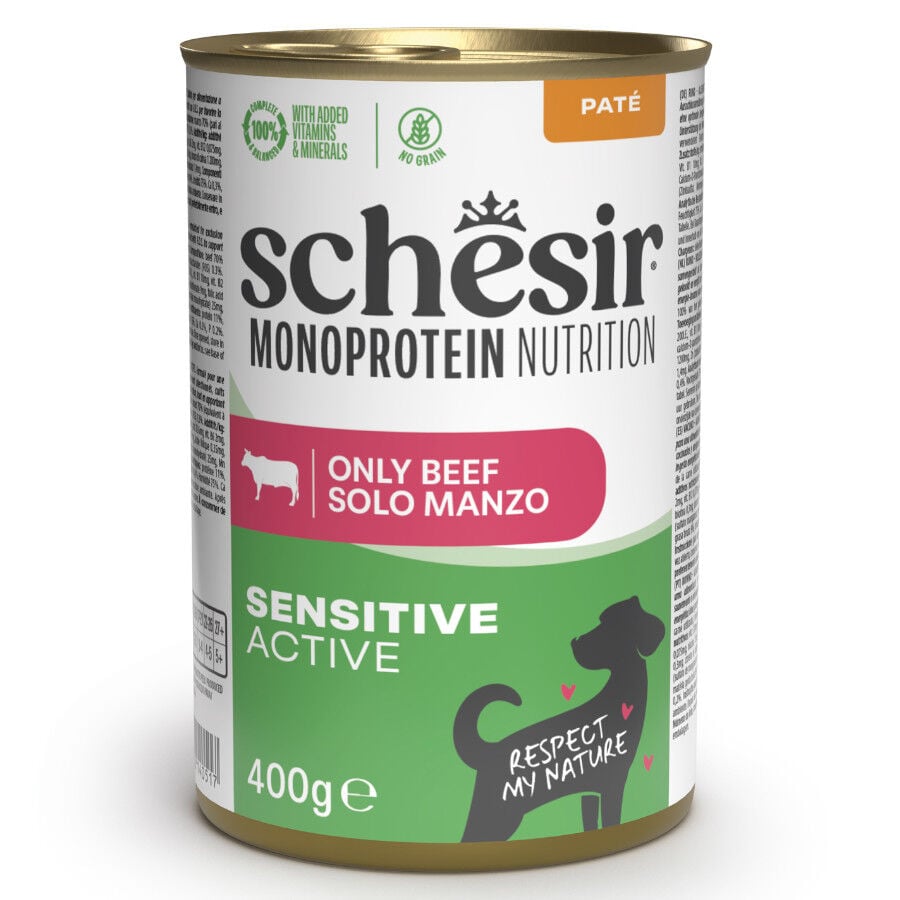 400 g Schesir Monoprotein Lata Ternera para perros, , large Imagen numero 1