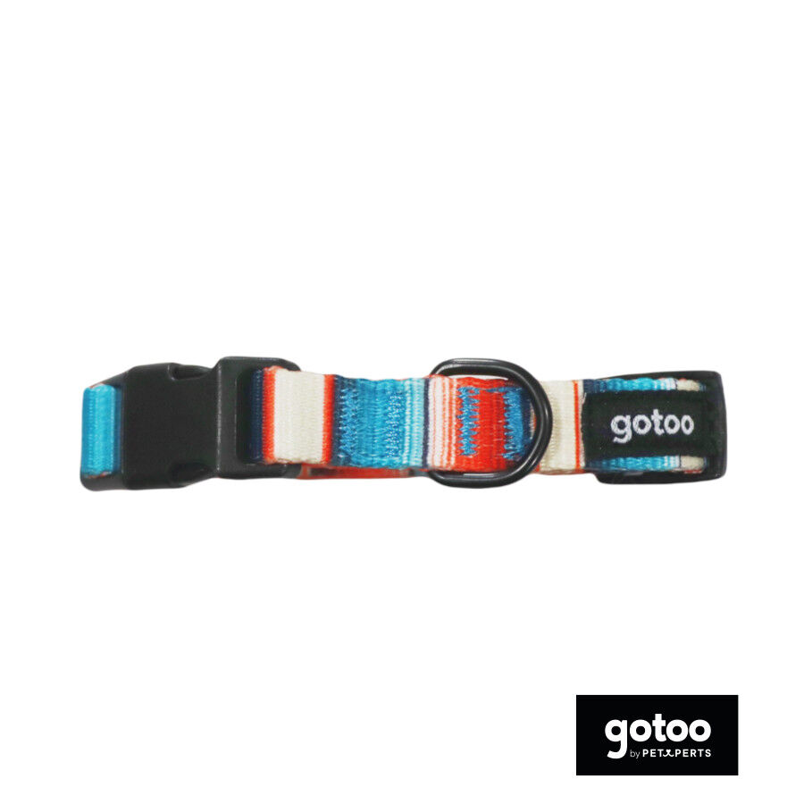 Gotoo Collar estampado rayas multicolor para perros thumbnail