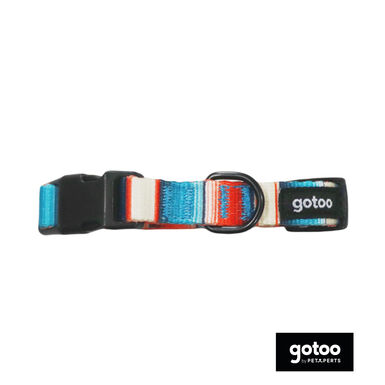 Gotoo Collar estampado rayas multicolor para perros