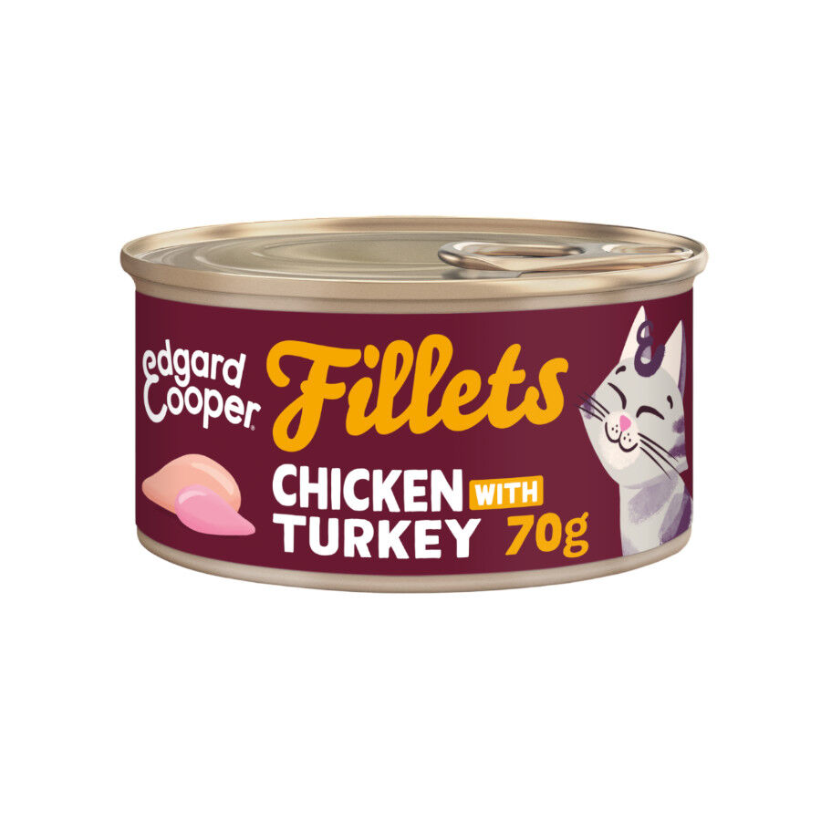 70 g Edgard & Cooper Filetes de Pollo y Pavo Lata para gatos, , large Imagen numero 1