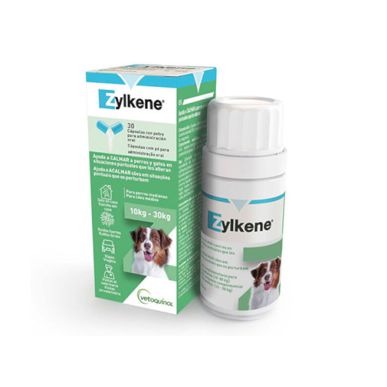 Vetoquinol Zylkene suplemento natural calmante en cápsulas para perros y gatos thumbnail