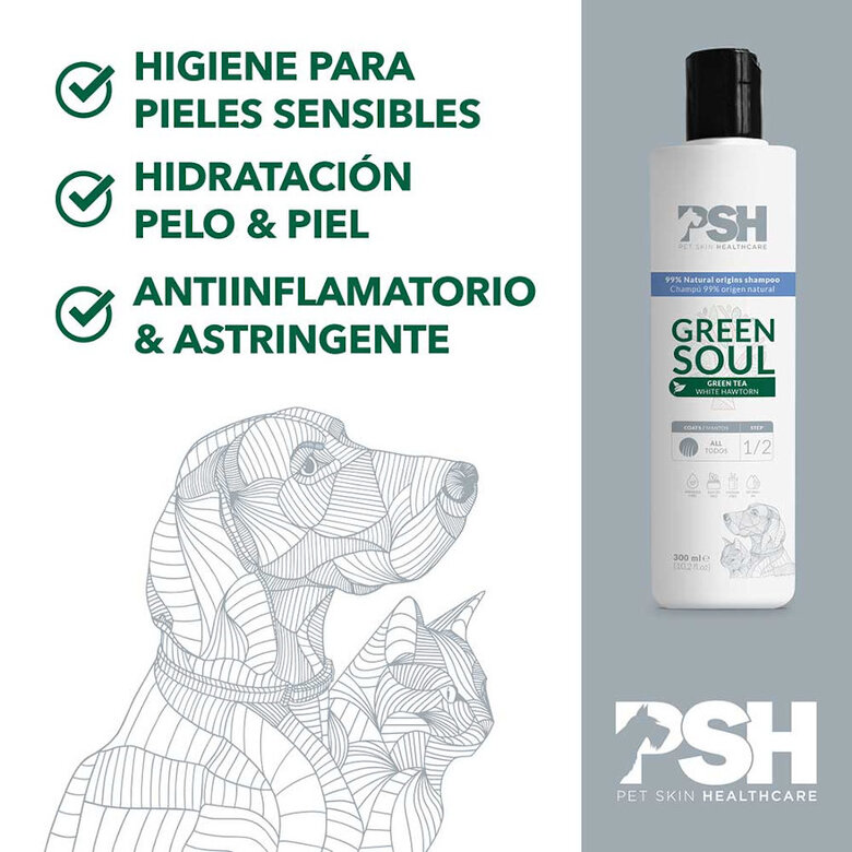PSH Green Soul Champú para perros y gatos, , large image number null