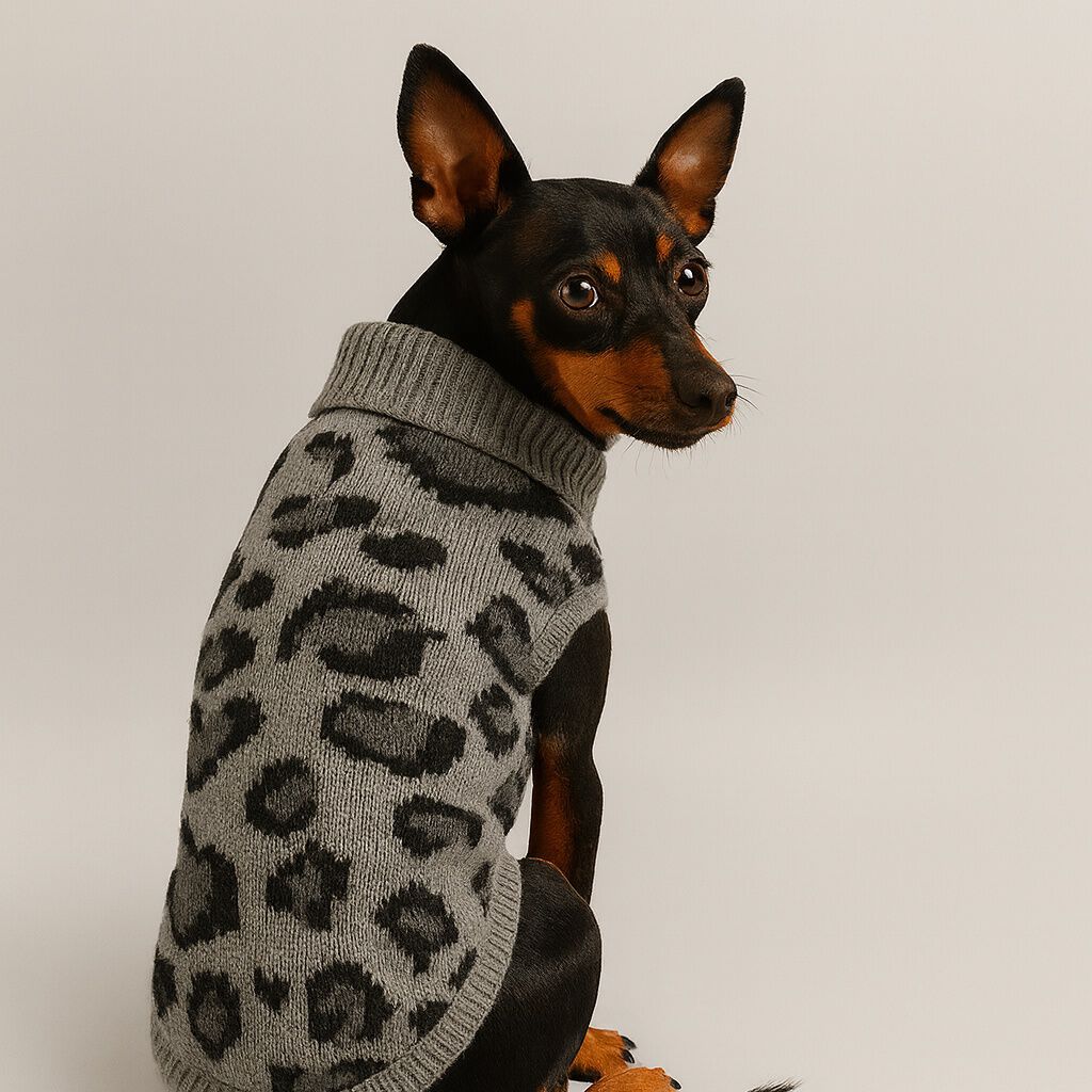 Nayeco Abrigo Leopard Jacquard Gris para perros thumbnail