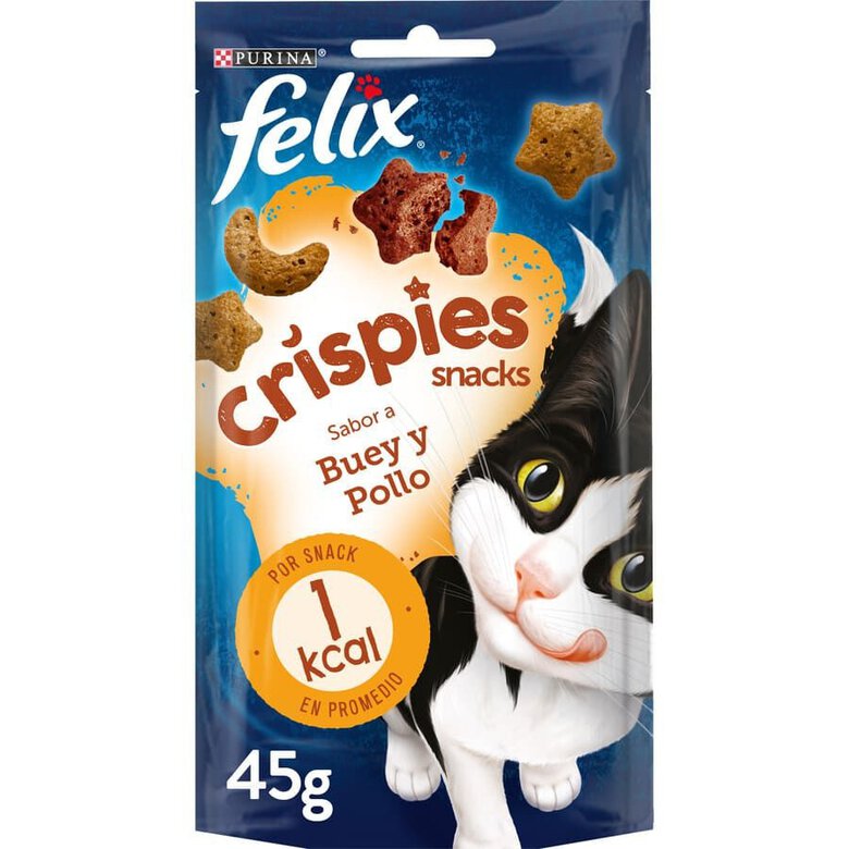 45 g Felix Crispies Buey y Pollo Bocaditos para gatos,  Imagen numero 1 45 g Felix Crispies Buey y Pollo Bocaditos para gatos, , large Imagen numero 1