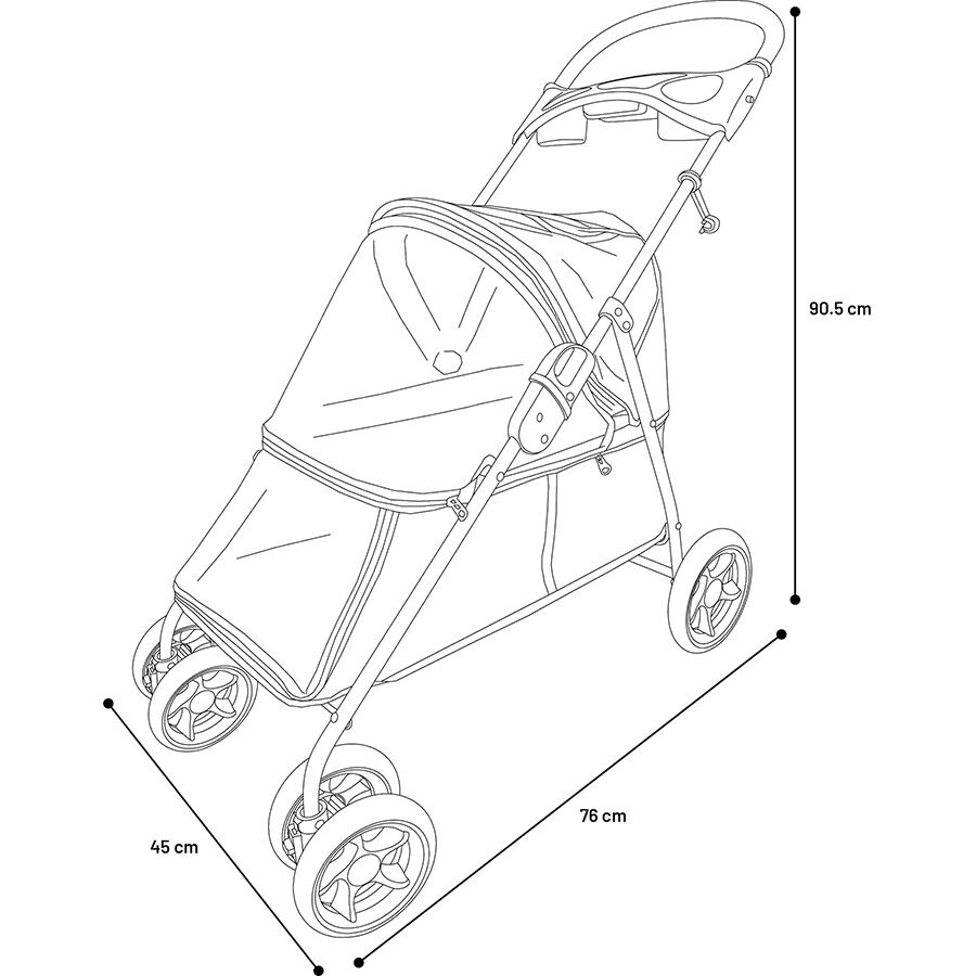 Flamingo Cochecito Transport&iacute;n Plegable para mascotas, , large Imagen numero 4