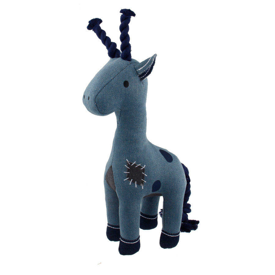 Tootoy! Comfort Denim Giraffe peluche con sonido y cuerda para perros, , large Imagen numero 2