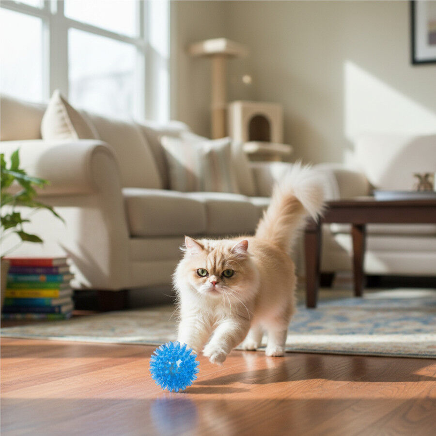 Tootoy! Pelota de Goma Luminosa Azul para gatos