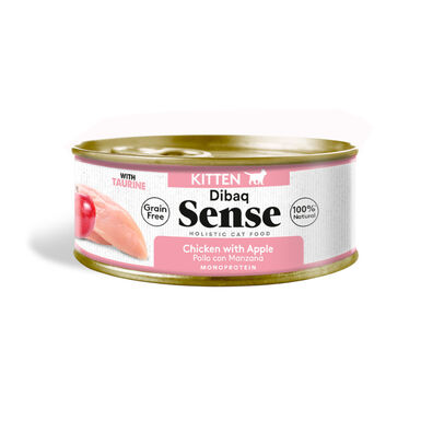 Dibaq Sense Grain Free Kitten Pollo y Manzana lata para gatos