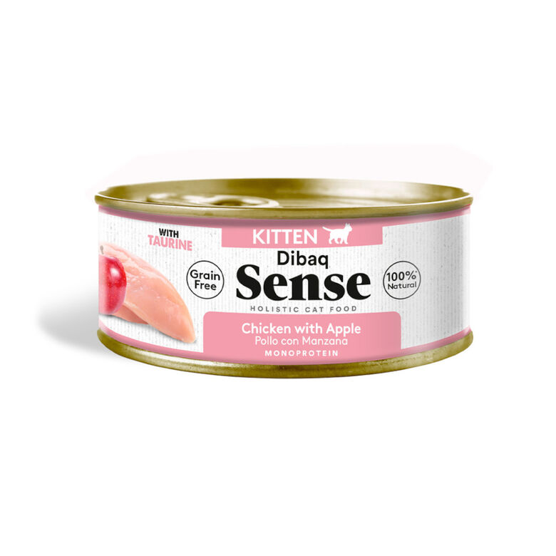 Dibaq Sense Grain Free Kitten Pollo y Manzana lata para gatos thumbnail