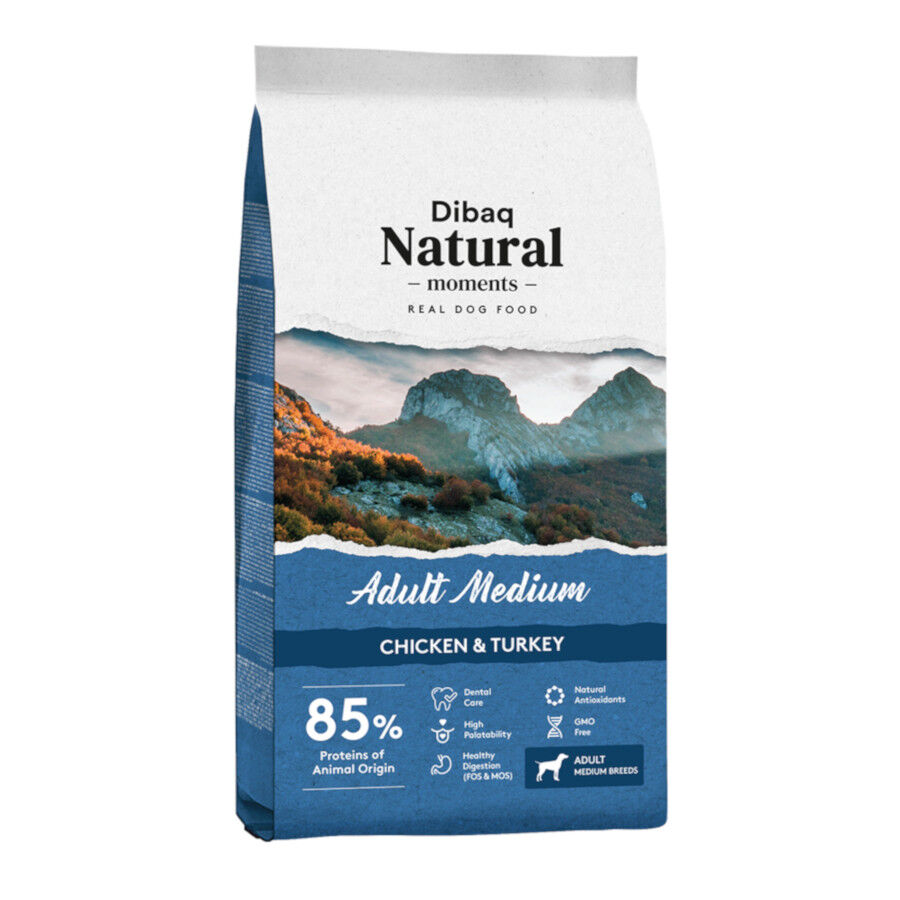 Dibaq Natural Moments Adult Medium Pollo & Pavo pienso para perros