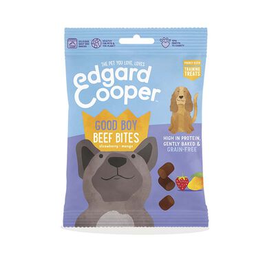 Edgard & Cooper bocaditos de ternera con fresa y mango para perros