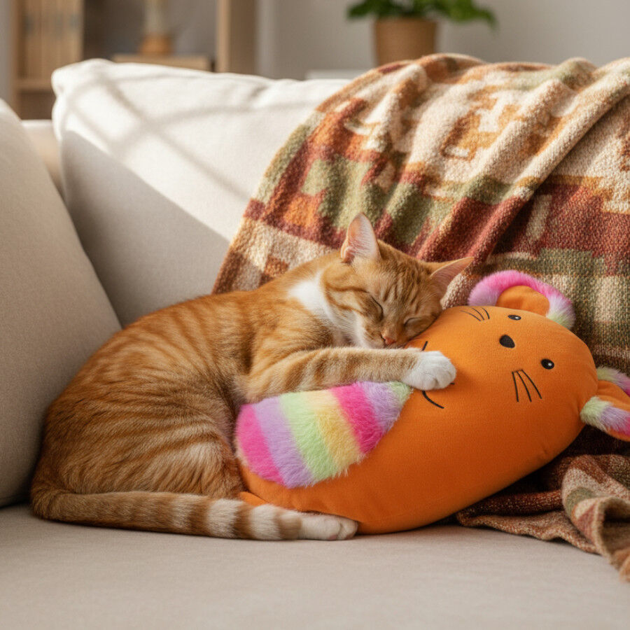 Tootoy! Peluche Rainbow Mouse Naranja para gatos