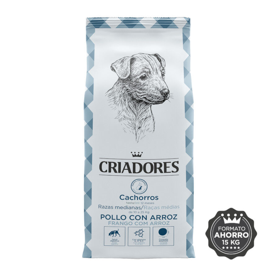 15 kg Criadores Pollo y Arroz pienso para cachorros de razas medianas, , large Imagen numero 2
