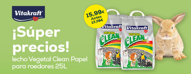 Vitakraft: Súper precios lecho Vegetal Clean Papel para roedores 25L