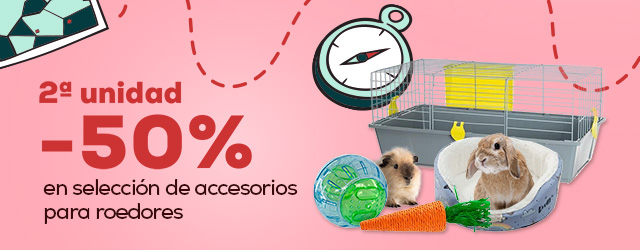 -50% en la 2ª unidad de selección de accesorios para roedores y conejos