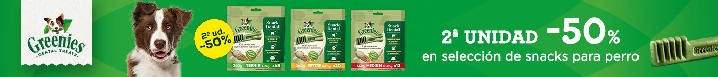 Greenies: -50% en la 2ª unidad de selección de snacks para perro