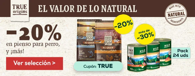 Mes de True Origins: -20% en pienso para perro 12 kg, y más de 30% en selección de packs de húmedo para perro