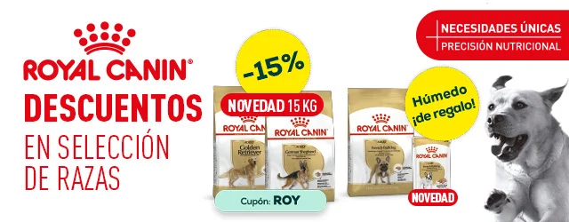 Royal Canin: -15% en selección de pienso para perro, y un sobre de húmedo de regalo con selección de pienso para perros 3 kg