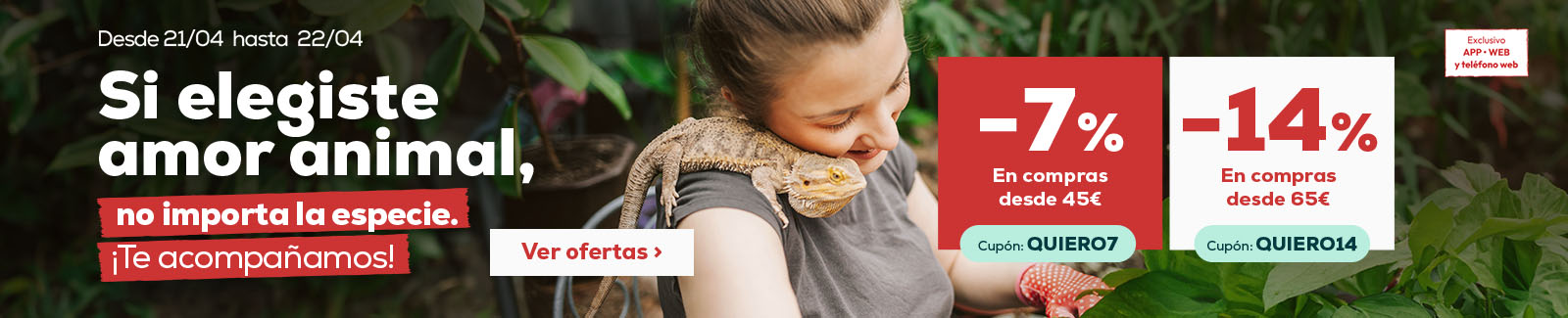 14% descuento en compras superiores a 65&euro; y 7% descuento en compras superiores a 45&euro;