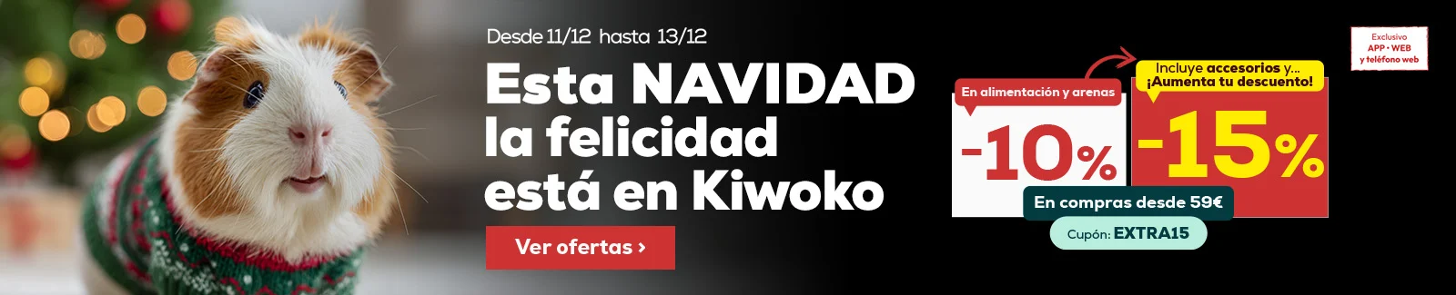 10% si compras alimentación y/o arenas o consigue 49€ y 15% si añades a tu carrito un accesorio o producto de higiene