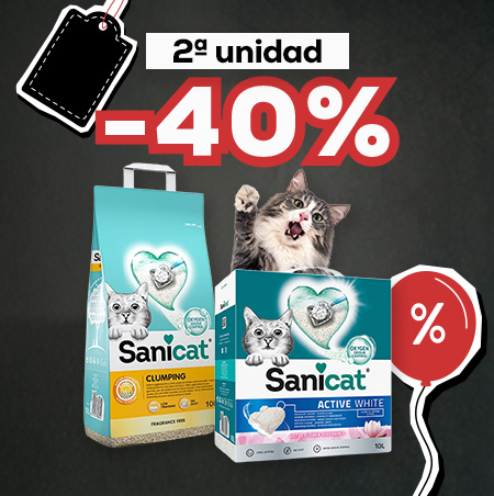 Sanicat: -40% en la 2ª unidad en selección de arenas para gato